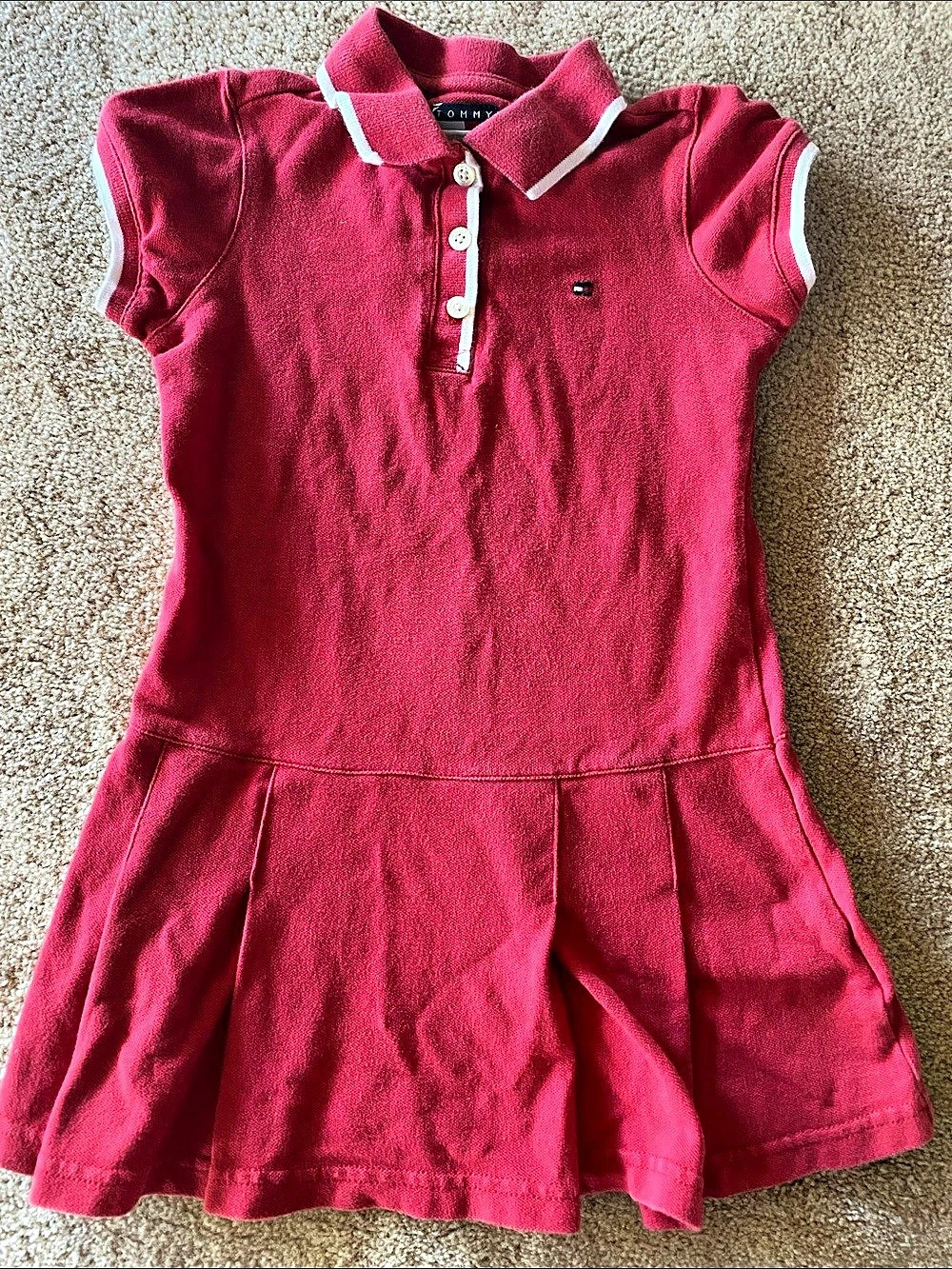 Tommy Hilfiger Girls Size 4T Red Polo Dress Like New